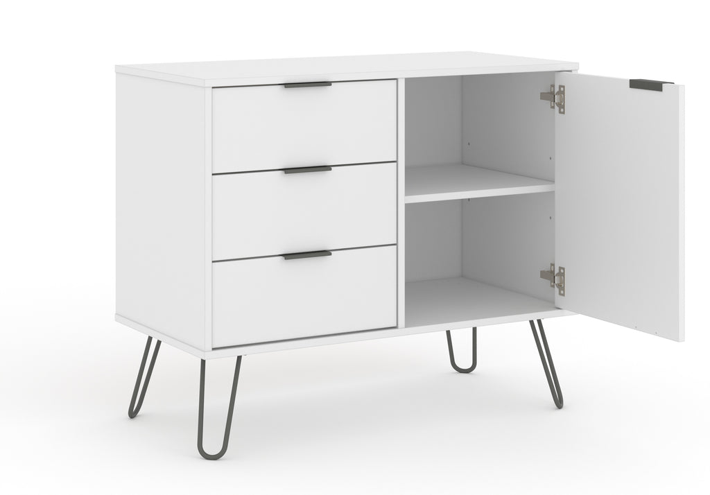 Small Sideboard With 1 Door, 3 Drawers