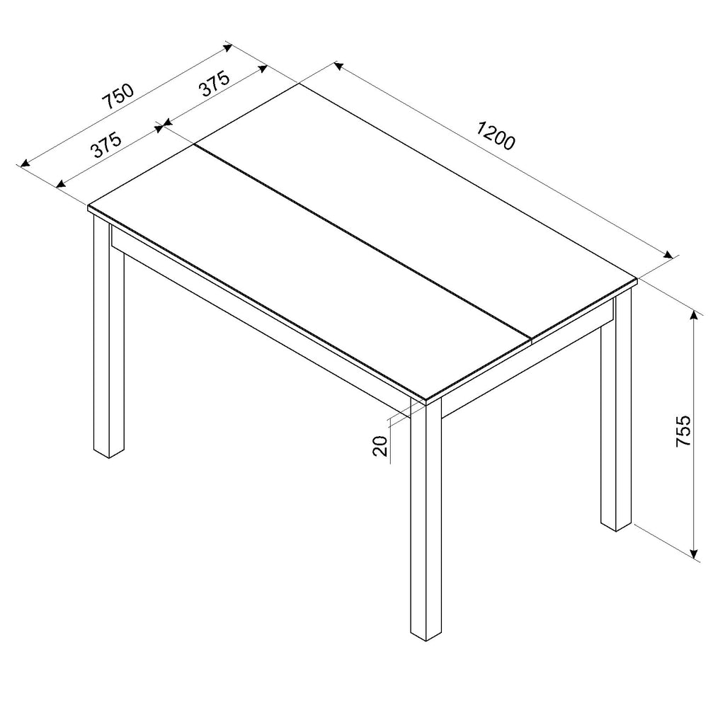 Linea 1200Mm Rectangular Dining Table