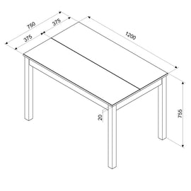 Linea 1200Mm Rectangular Dining Table
