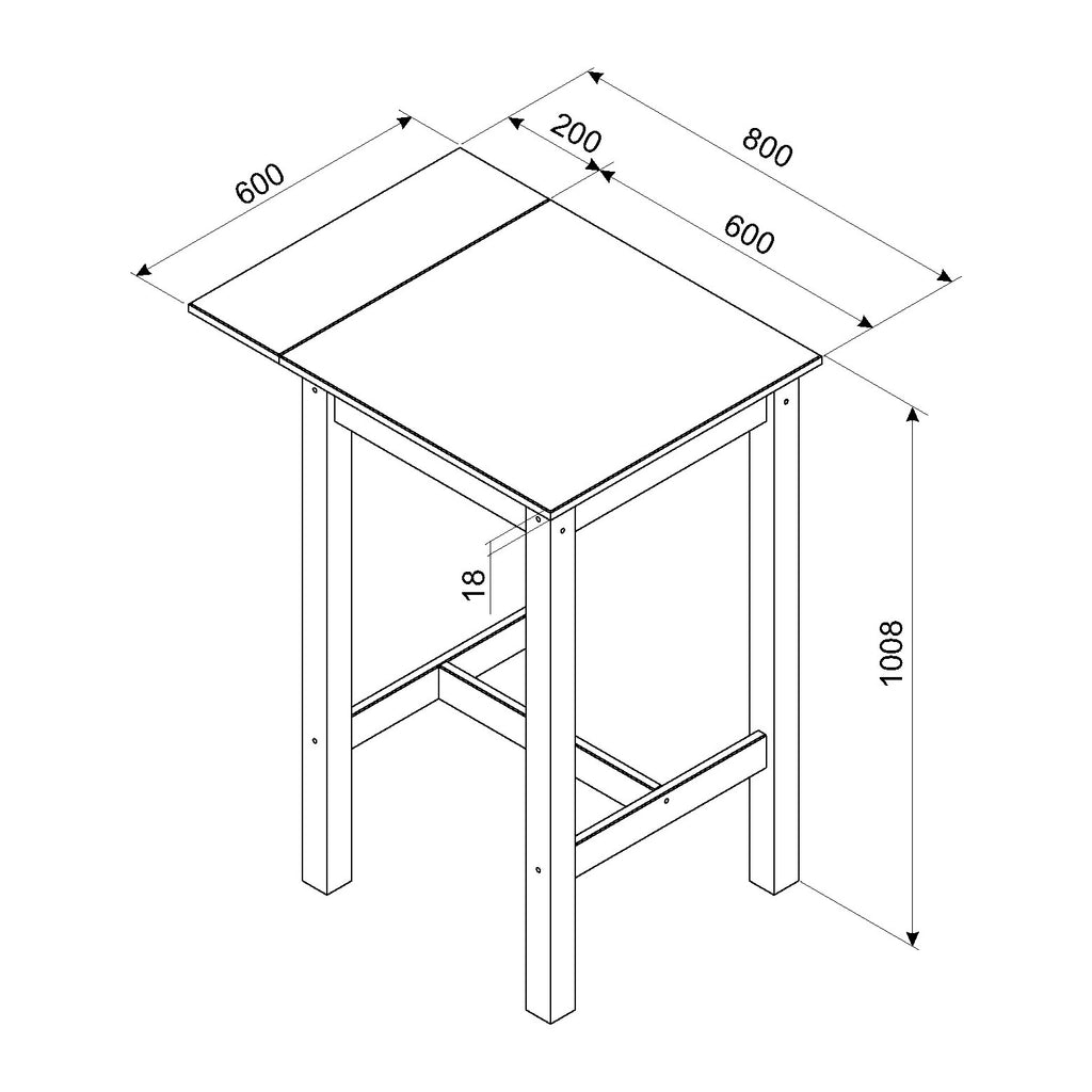 Linea Drop Leaf Breakfast Table & 2 High Stools Set