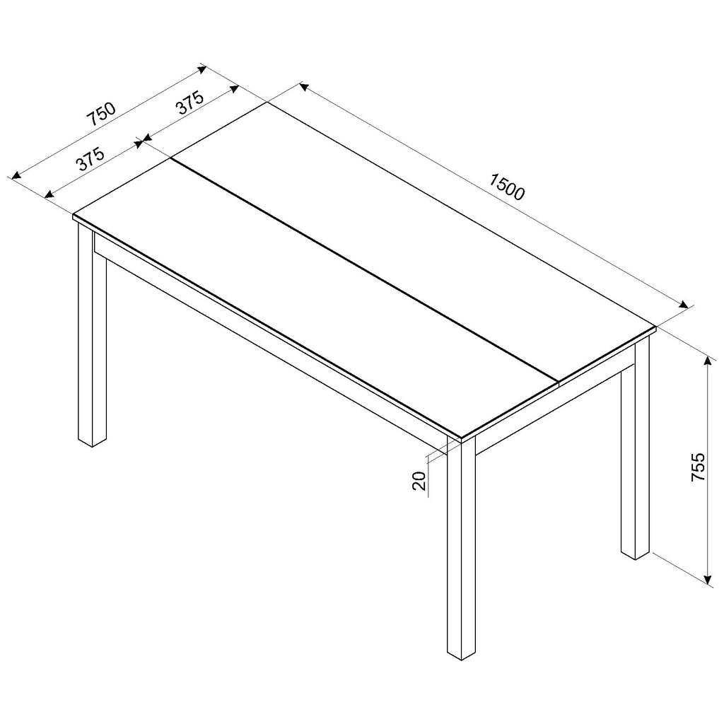 Linea 1500Mm Rectangular Dining Table