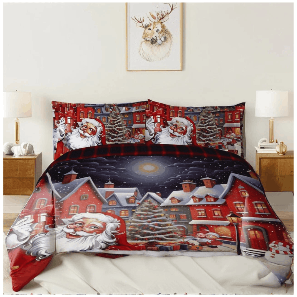 Christmas Santa Reversible Duvet Cover Set