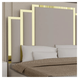 Art Deco Gold Stripe Velvet Bed