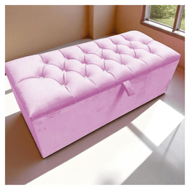 Blush Pink Chesterfield Velvet Storage Ottoman