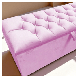 Blush Pink Chesterfield Velvet Storage Ottoman