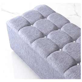 Button-Tufted Storage Ottoman
