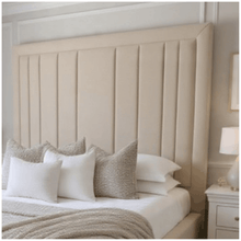 Load image into Gallery viewer, Celine High Headboard Bed – Customizable Storage Option