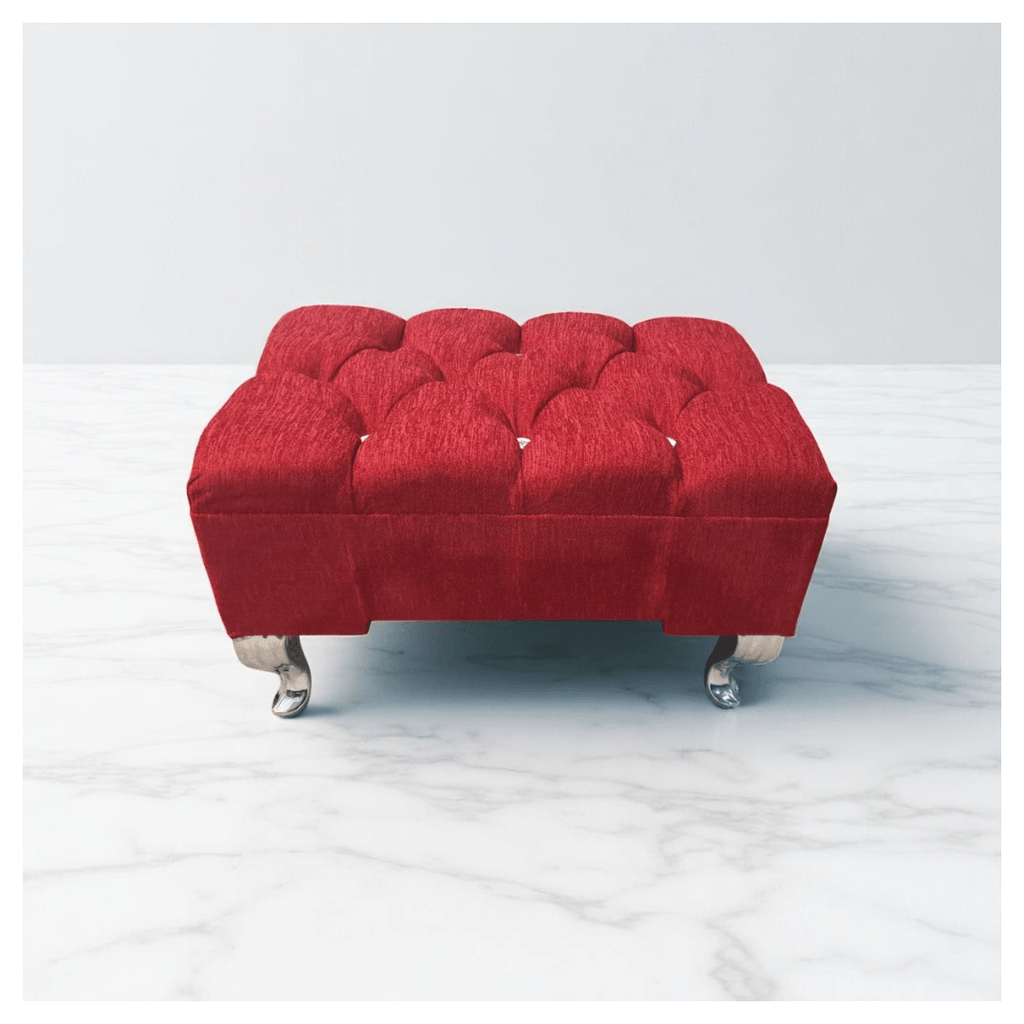 Crystal Charm Buttoned Footstool