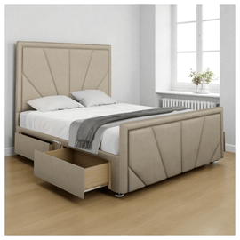 Elegant Soft Beige Upholstered Divan Bed