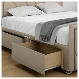 Elegant Soft Beige Upholstered Divan Bed