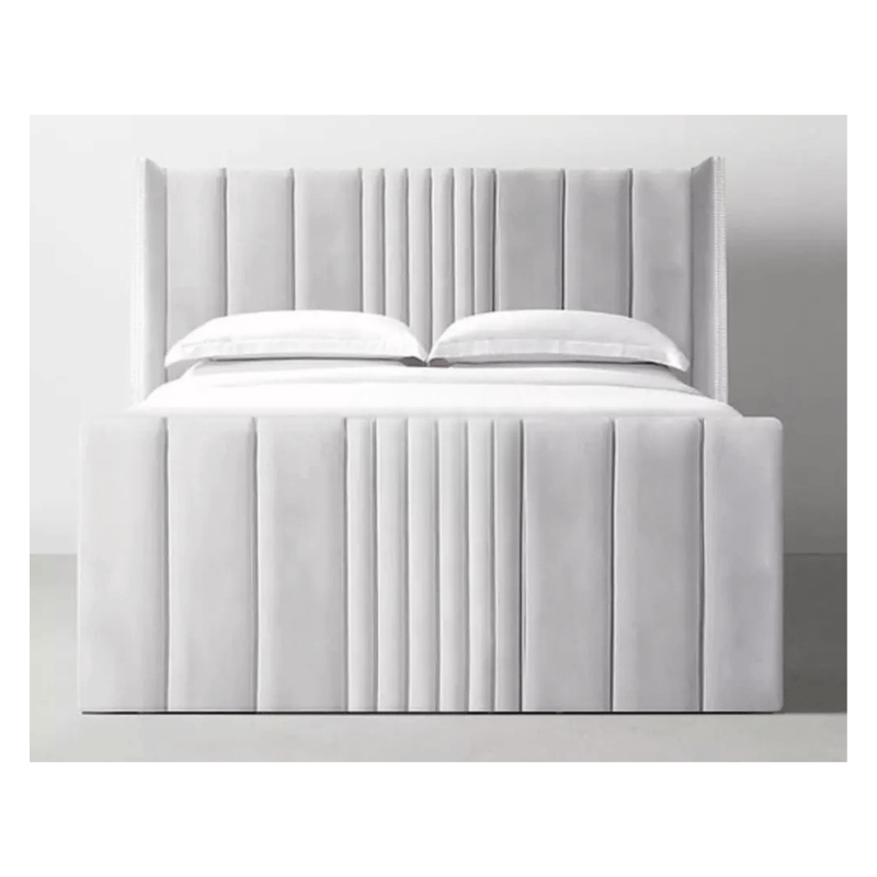 Elegant Plush Velvet Seoul Wingback Storage Bed