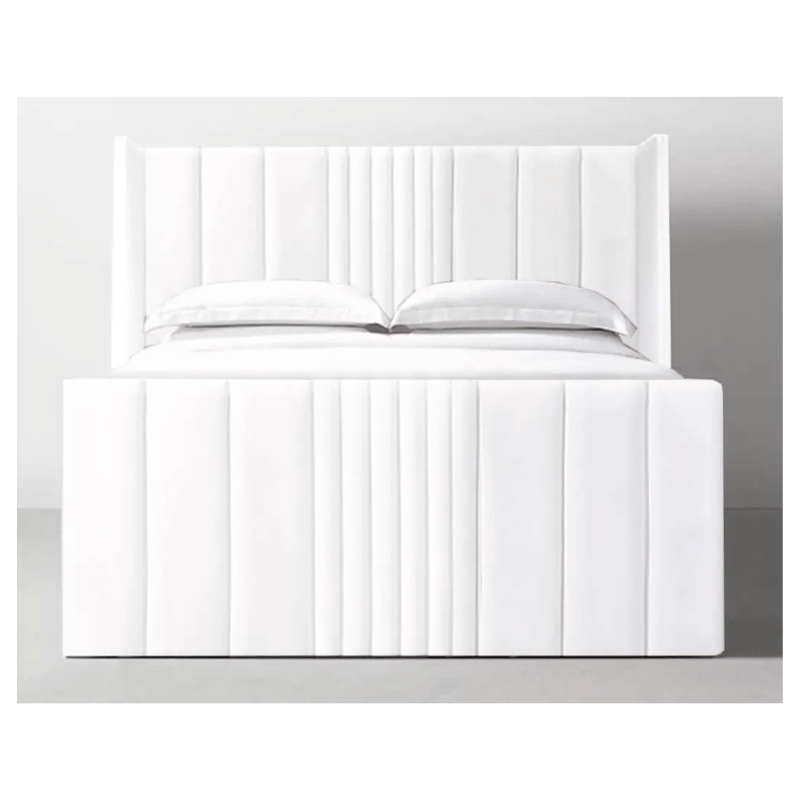 Elegant Plush Velvet Seoul Wingback Storage Bed