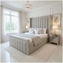 Load image into Gallery viewer, Elegant Wingback Line Bed