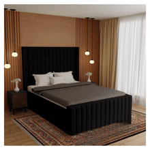 Load image into Gallery viewer, Elegant Wingback Panel Bed with Gas Lift Storage &amp; 60&quot; Headboard
