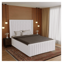 Load image into Gallery viewer, Elegant Wingback Panel Bed with Gas Lift Storage &amp; 60&quot; Headboard