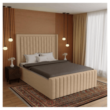 Load image into Gallery viewer, Elegant Wingback Panel Bed with Gas Lift Storage &amp; 60&quot; Headboard