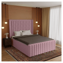 Load image into Gallery viewer, Elegant Wingback Panel Bed with Gas Lift Storage &amp; 60&quot; Headboard