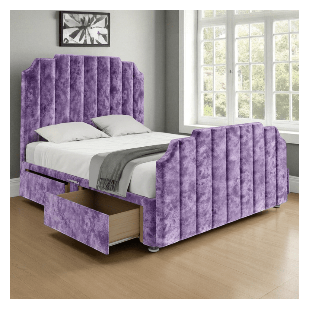 Glam Velvet Wingback Divan Bed