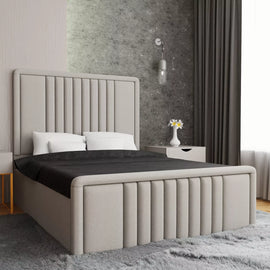 Luxurious Soft Plush Velvet Linear Bumper Bed 