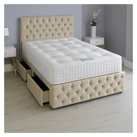 Luxury Button Tufted Divan Bed with Pocket 2000 Mattress