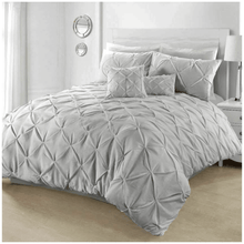 Load image into Gallery viewer, Luxury Pintuck Bedding Set 68 Pick Poly Cotton Duvet Set