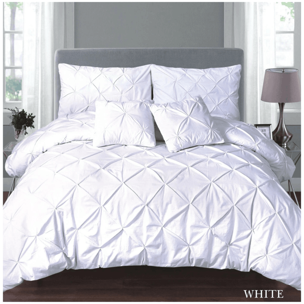 Luxury Pintuck Bedding Set 68 Pick Poly Cotton Duvet Set
