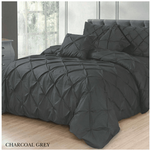 Load image into Gallery viewer, Luxury Pintuck Bedding Set 68 Pick Poly Cotton Duvet Set