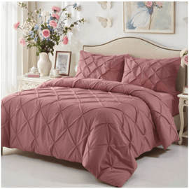 Luxury Pintuck Bedding Set 68 Pick Poly Cotton Duvet Set
