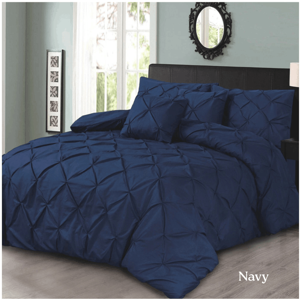 Luxury Pintuck Bedding Set 68 Pick Poly Cotton Duvet Set
