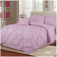 Load image into Gallery viewer, Luxury Pintuck Bedding Set 68 Pick Poly Cotton Duvet Set