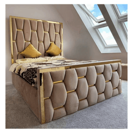 Luxury Hexa Gold Stripe Bed