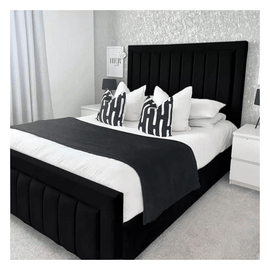 Luxury Plush Velvet Diva Bed with Gas Lift Storage