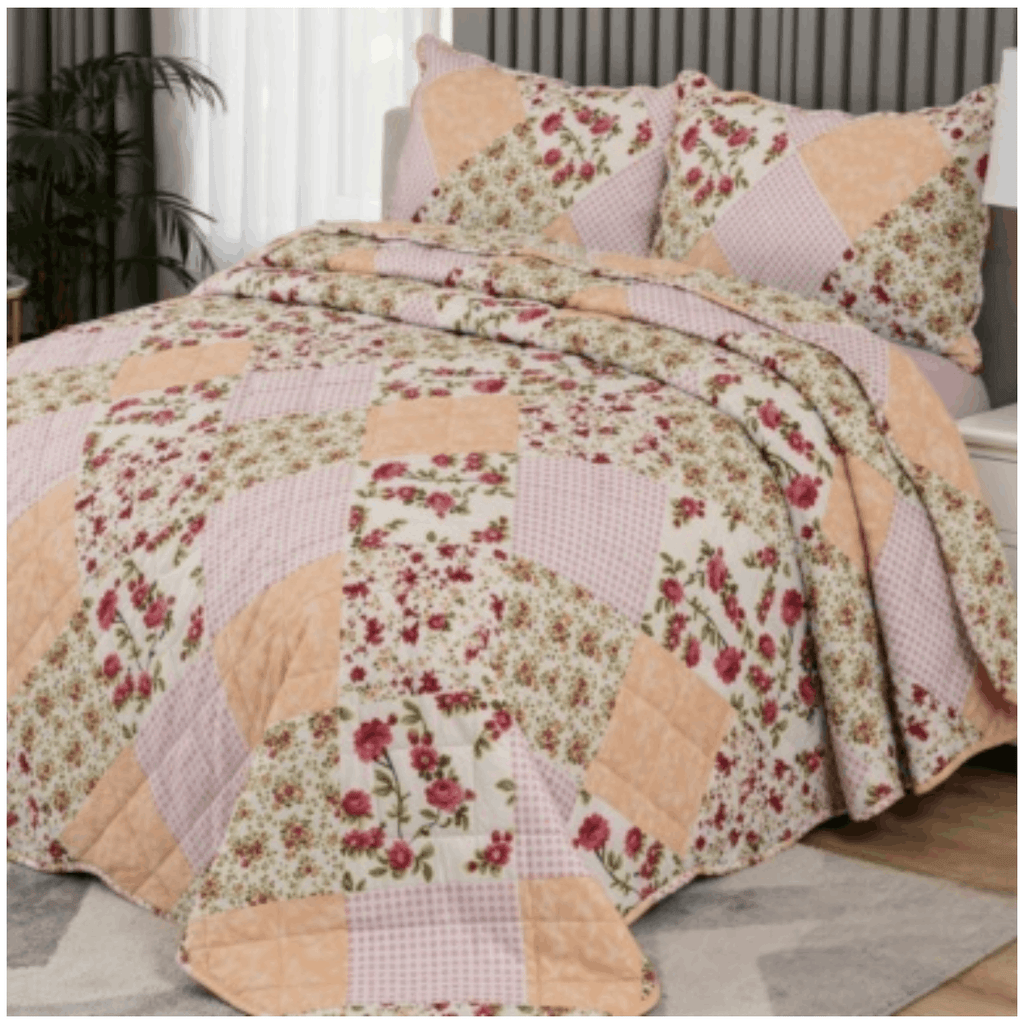 Modern Reversible Quilted Bedspread Set