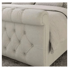 Modern Soft Plush Tulip Wing Storage Sleigh Bed