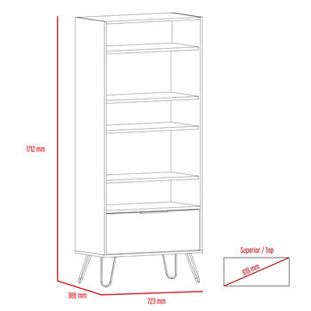 Display Bookcase with Drawer