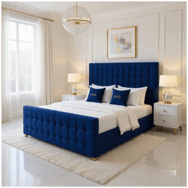 Plush Velvet Cube Ottoman Bed – Side Lift Storage