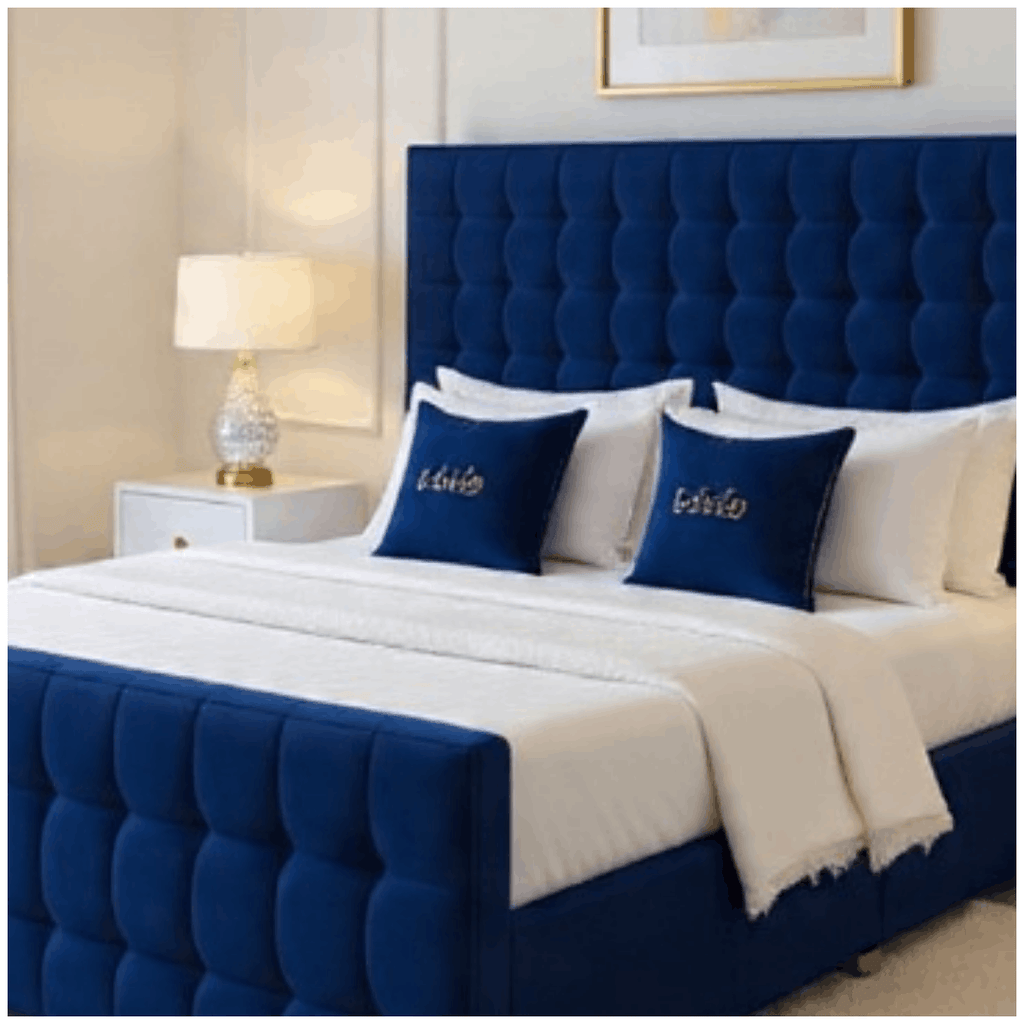 Plush Velvet Cube Ottoman Bed – Side Lift Storage