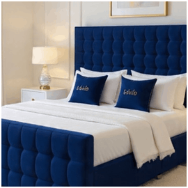 Plush Velvet Cube Ottoman Bed – Side Lift Storage