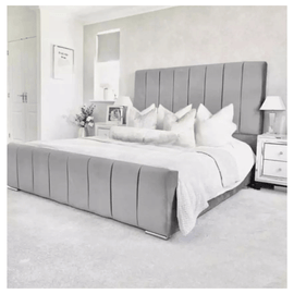 Premium Velvet Oslo Bed with Ottoman Storage Option