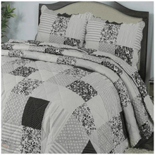 Load image into Gallery viewer, Reversible Quilted Patchwork Bedspread Set