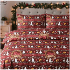 Reversible Christmas Duvet Cover Set Soft Festive Bedding