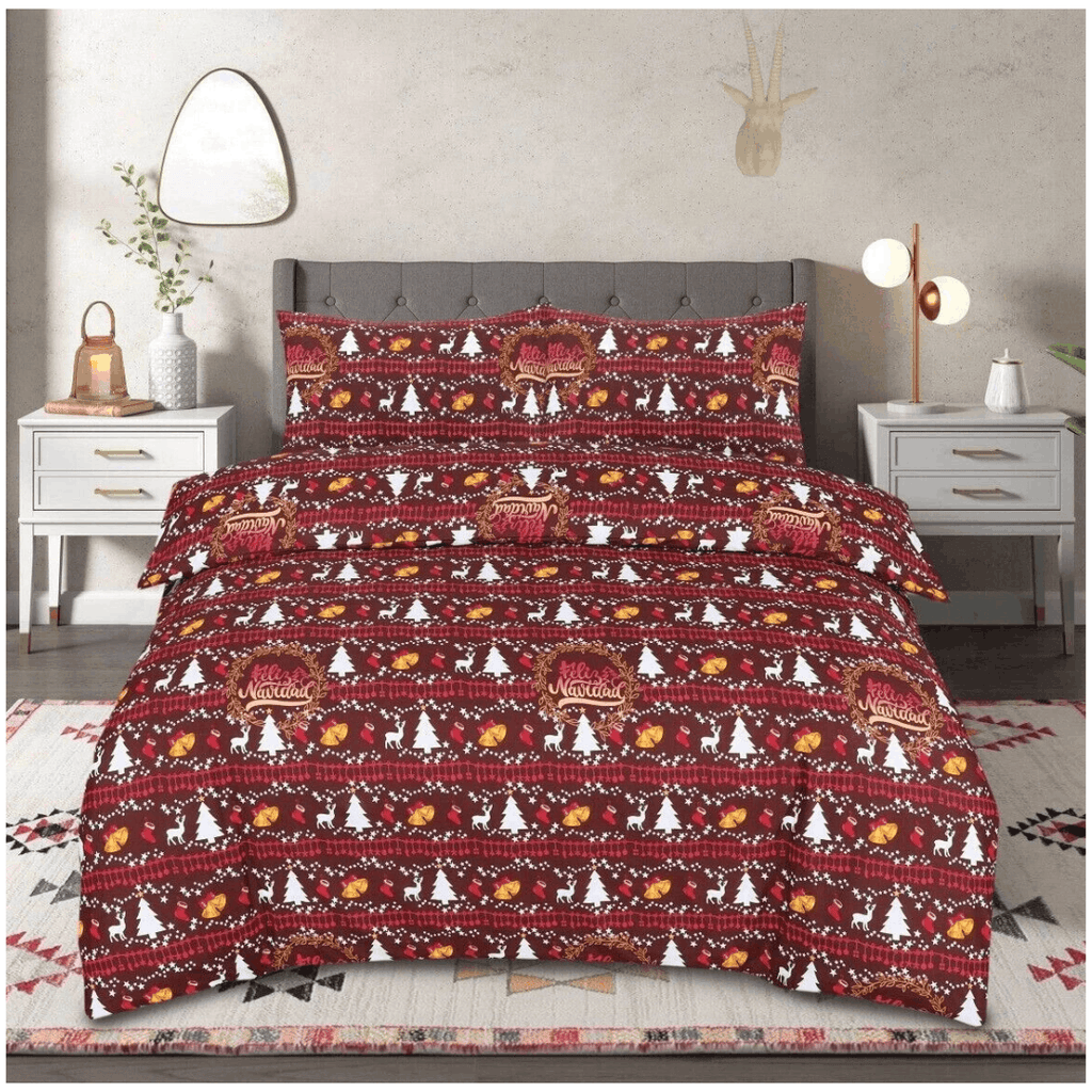 Reversible Christmas Duvet Cover Set Soft Festive Bedding