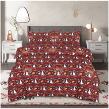 Load image into Gallery viewer, Reversible Christmas Duvet Cover Set Soft Festive Bedding