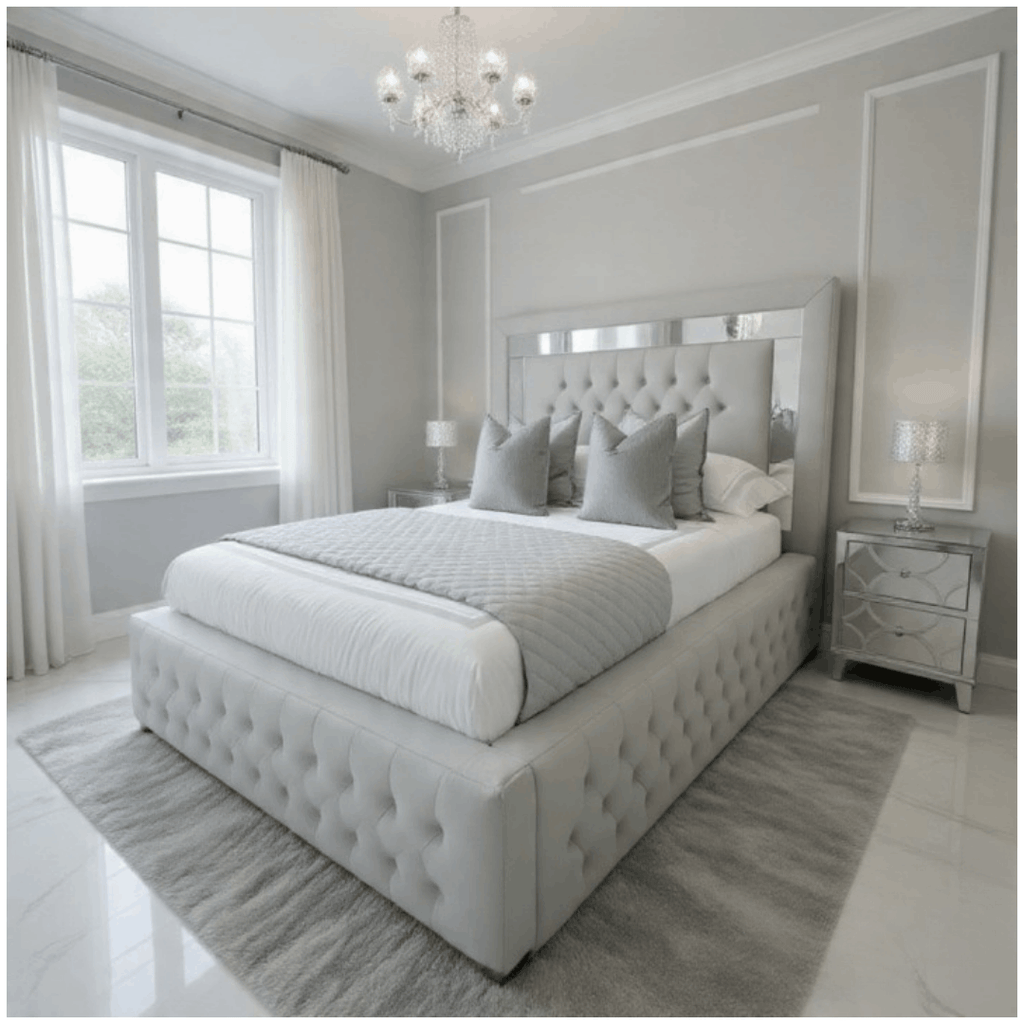 Silver Stripe Mirror Bed