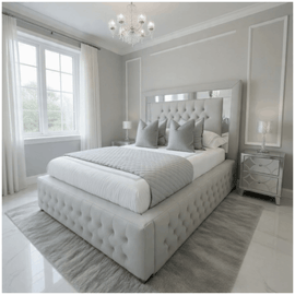 Silver Stripe Mirror Bed