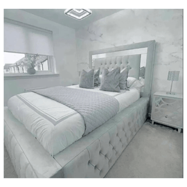 Silver Stripe Mirror Bed