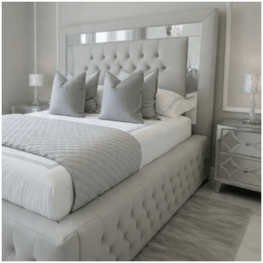 Silver Stripe Mirror Bed
