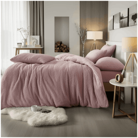 Soft Teddy Bear Fleece Duvet Cover Set