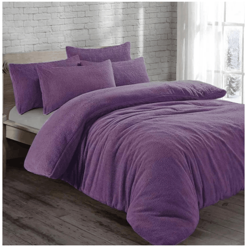Soft Teddy Bear Fleece Duvet Cover Set