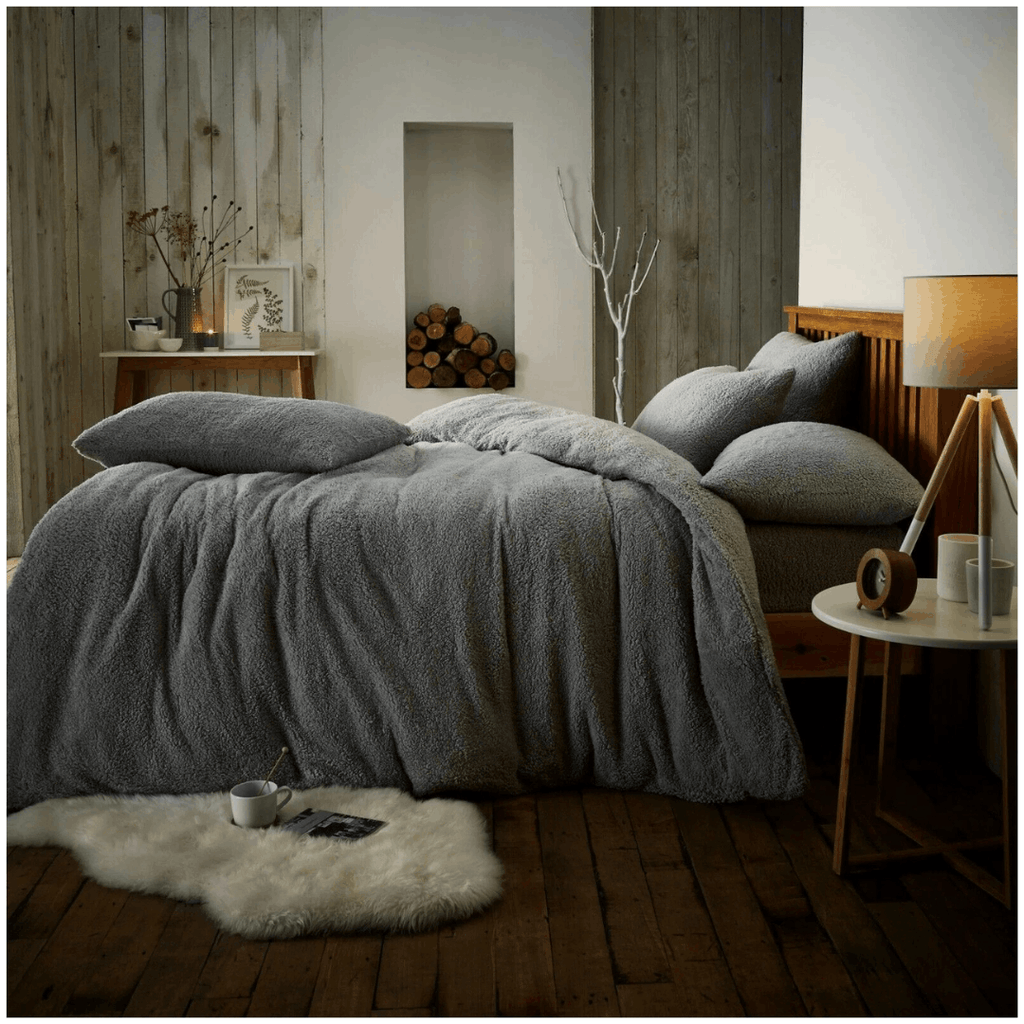 Soft Teddy Bear Fleece Duvet Cover Set